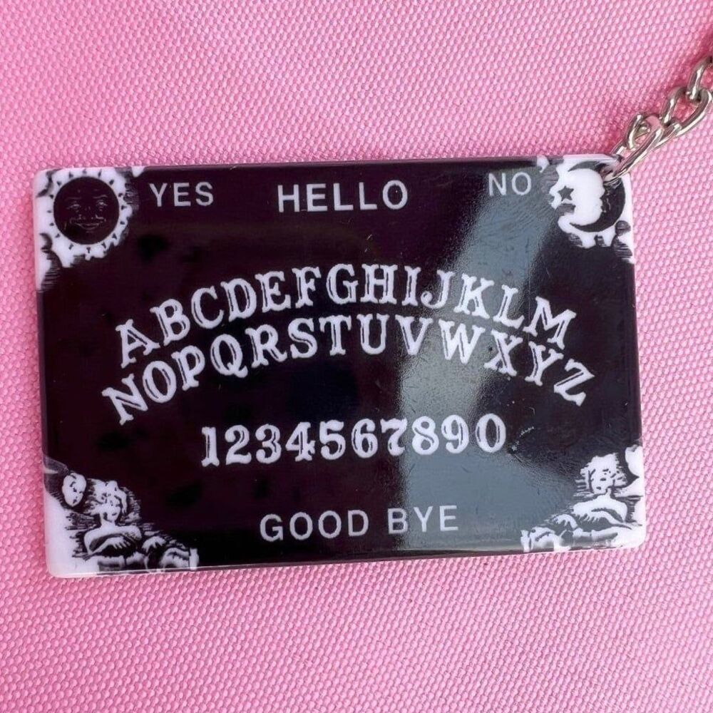 Ouija board mystifying oracle black keychain